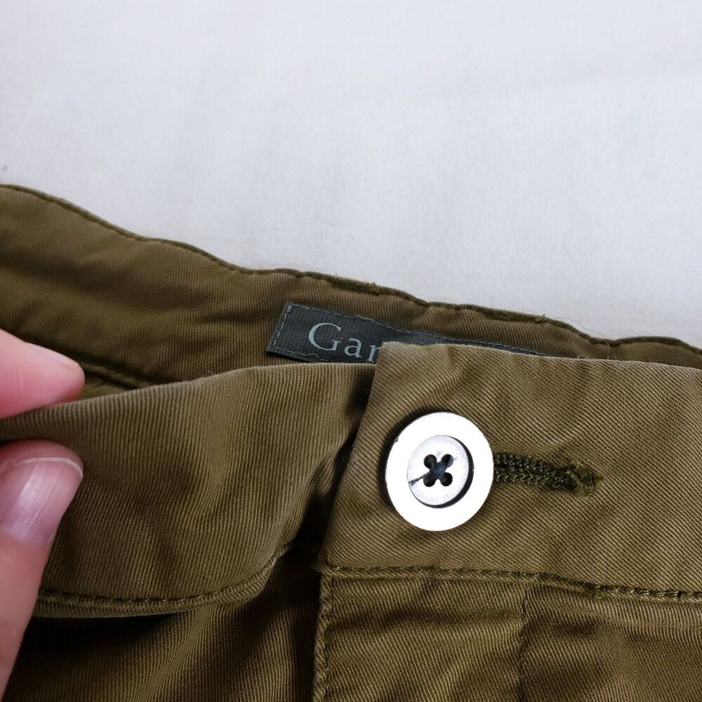 Garnet Hill Chino Shorts Womens 14 Olive Green Khakis Casual Organic Cotton - Picture 8 of 9
